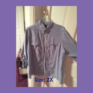 Light denim button up