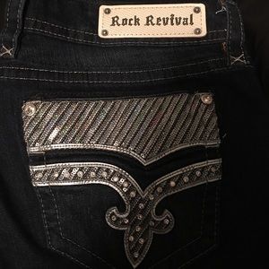 Size 34/34 rock revival dark wash jeans.