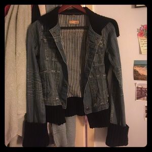 Adorable denim and black jacket