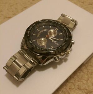 Stainless steel chronograph men's watch | quartz m