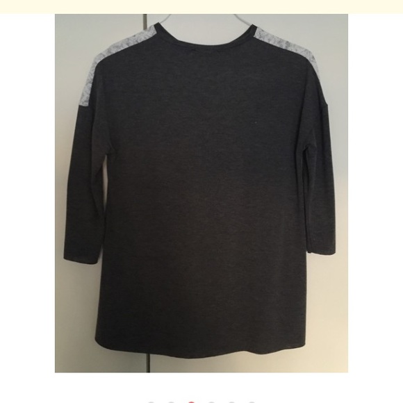 SALE: Zara grey marl top with lace print design. - Picture 4 of 4