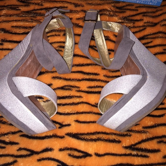 Heels wedges with glittery heels - Picture 1 of 2