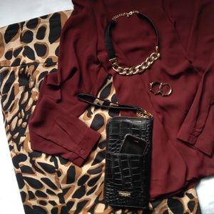 Express High-Waisted Leopard Print Pencil Skirt