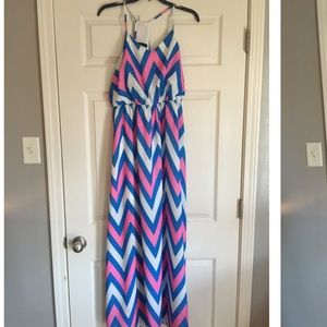 CALS chevron maxi dress