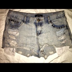 MINE | Studded & Shredded Shorts