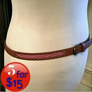 ??Caramel Brown Belt with Pink Cord Details??