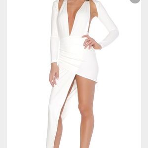 Symmetrical white dress