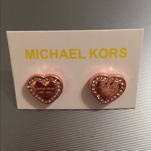 Rose Gold tone heart studs