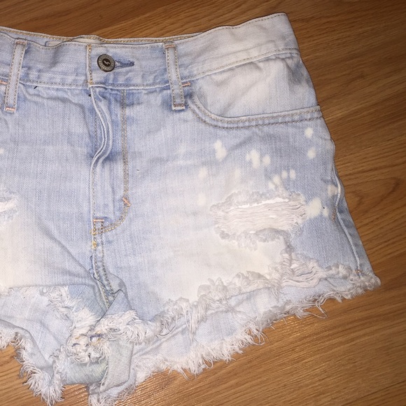 High waisted denim shorts