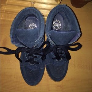 Jeffery Campbell Ibiza wedge blue suede sneakers