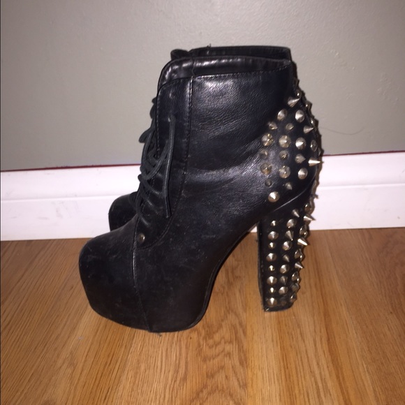 Studded ankle boot heels