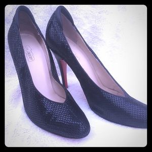 "Oh..DEER!" Red bottom faux snakeskin heels