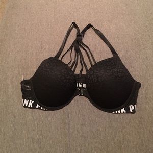 36C Black leopard lace PINK bra. New w/o tags
