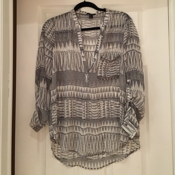 Black and white blouse