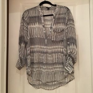 Black and white blouse