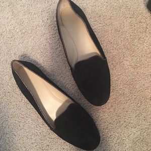 Black Suede Coach Flats