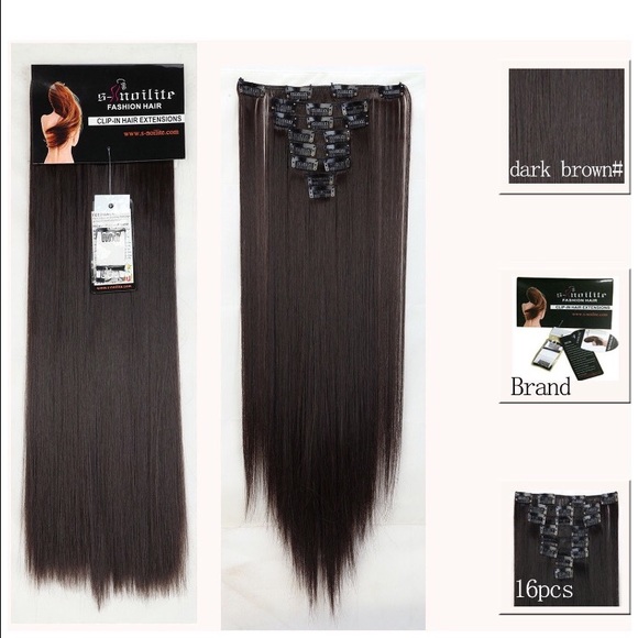 1 set S-Noilite 24" dark brown hair extensions new