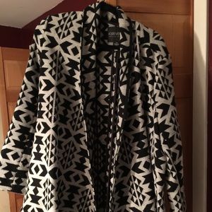 Grey and black print blazer