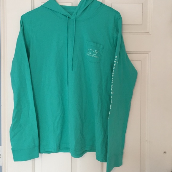 Turquoise hooded Vineyard Vines Shirt