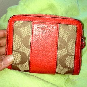 Coach Red and Khaki Wallet
