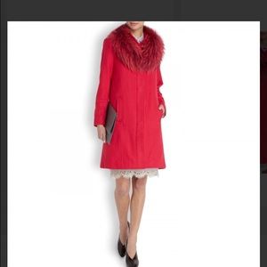 Alice + Olivia fur collar coat