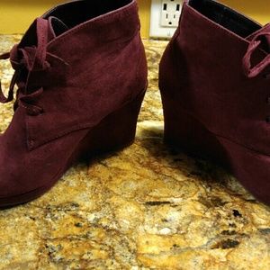 Burgundy ankle boots