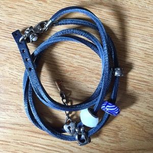 Leather wrap around Pandora bracelet!