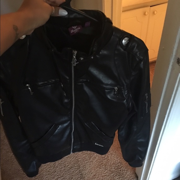 Black leather jacket