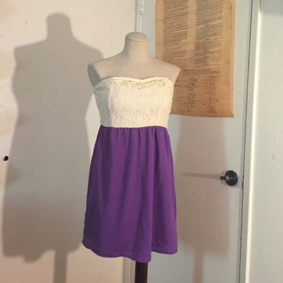 Short, Purple and White Dress