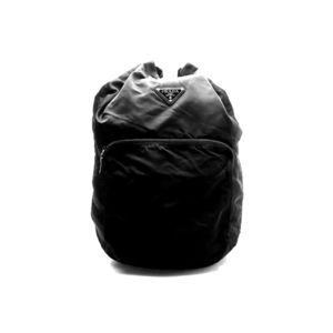 Prada Black Nylon Drawstring Backpack