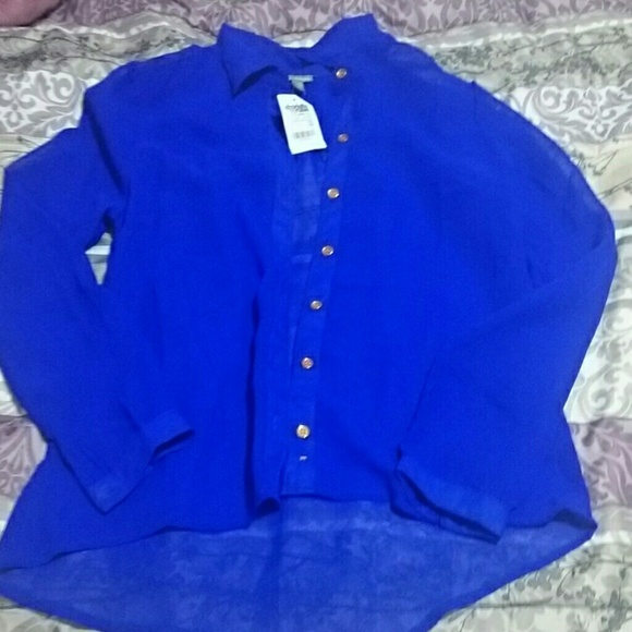 Charlotte Russe Royal Blue Button Up NWT
