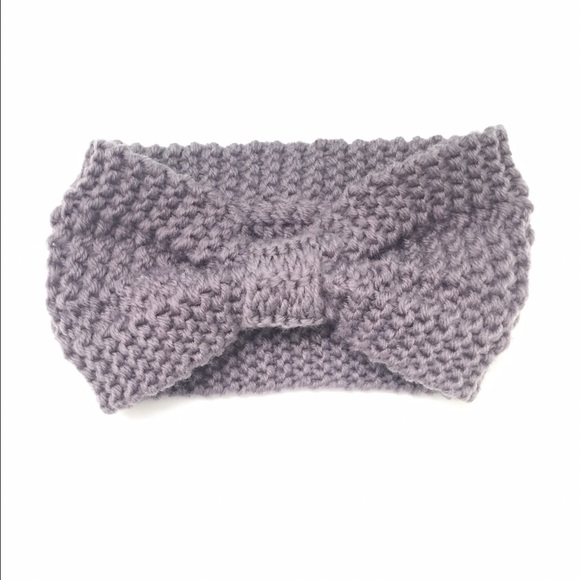 Grey Knit Ear Warmer