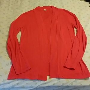Bright red J. Crew open front cotton cardigan
