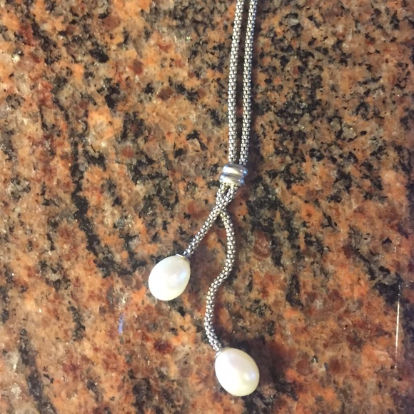 Sterling silver and freshwater pearl necklace real