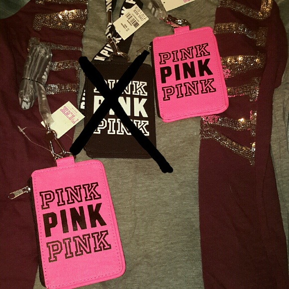 **SOLD!!!** 2 VS PINK ID HOLDER AND LANYARD NWT - Picture 3 of 3