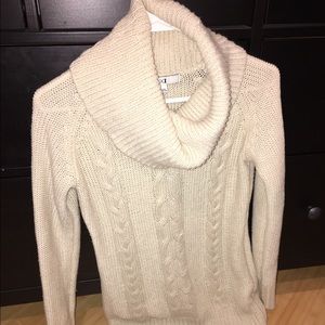 Turtleneck cable knit sweater