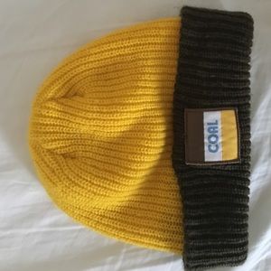 COAL BEANIE WOOL YELLOW/BROWN O/S