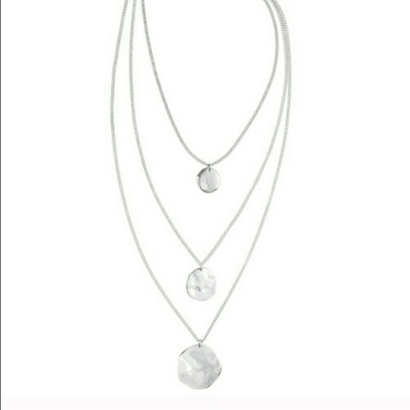 Silver plated three strand necklace