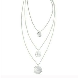 Silver plated three strand necklace