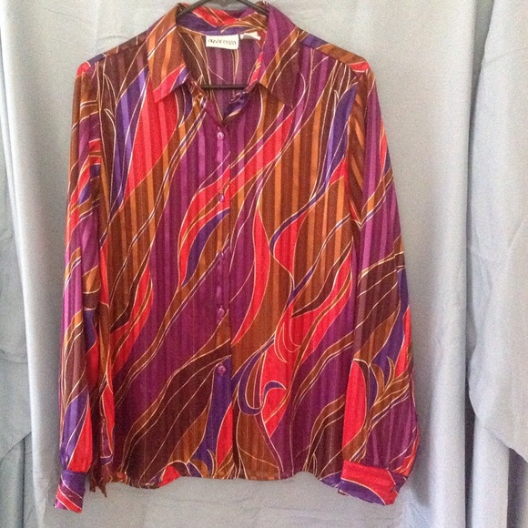 Vintage 1990s Sheer colorful blouse
