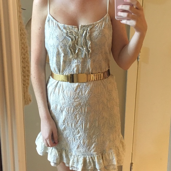 Embroidered creme dress