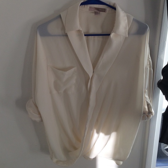 Super cute sheer drape blouse.