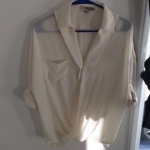 Super cute sheer drape blouse.