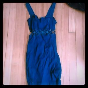 Denim bodice criss cross dress