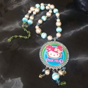 Tarina Tarantino Pink Head Hello Kitty Necklace