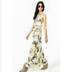 Nastygal Open Back Butterfly Maxi Dress