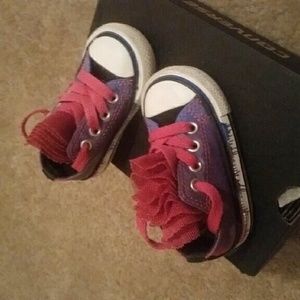 Toddler Splash Paint Leather Converse