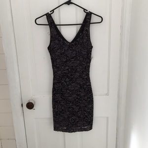 Black with grey lace dress