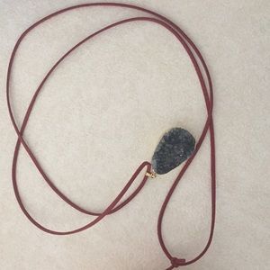 Long wrap druzy stone necklace!