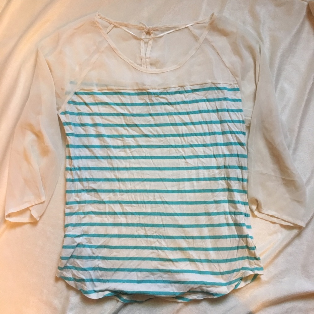 Lauren Conrad striped top with back cutout